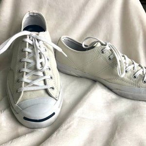 Cream Leather Jack Purcell Converse Shoes